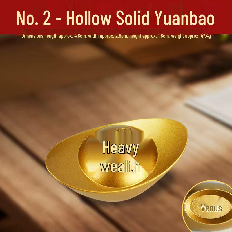 Solid Brass Sand Gold Yuanbao Ornament for Home or Shop Decor