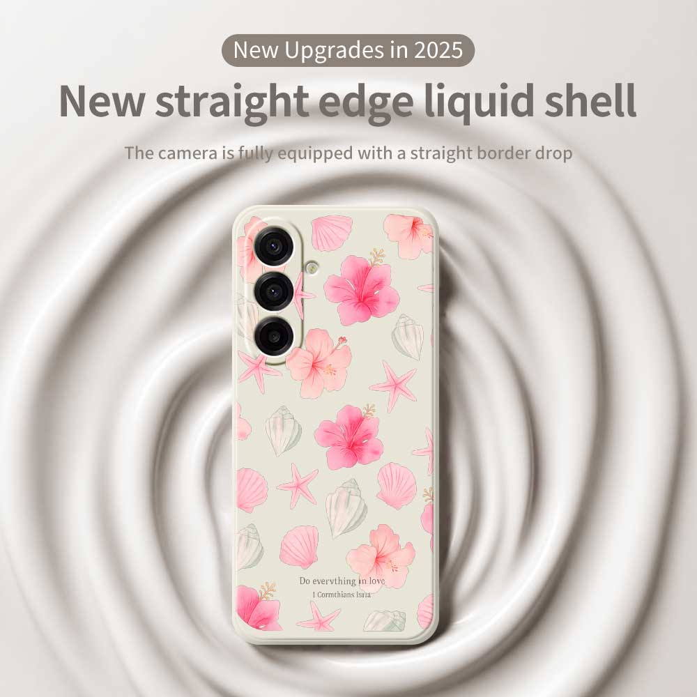 For Samsung Galaxy A17 5G Case Shell Peach Blossom Pattern Printing Straight Edge TPU Phone Back Cover