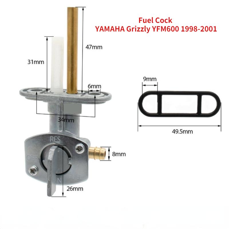 YFM600 Petcock Vacuum Fuel Faucet Tap Valve Assy For YAMAHA Grizzly 600 YFM 600 98-01 Fuel oil valve switch Fuel Cock Gas Tank