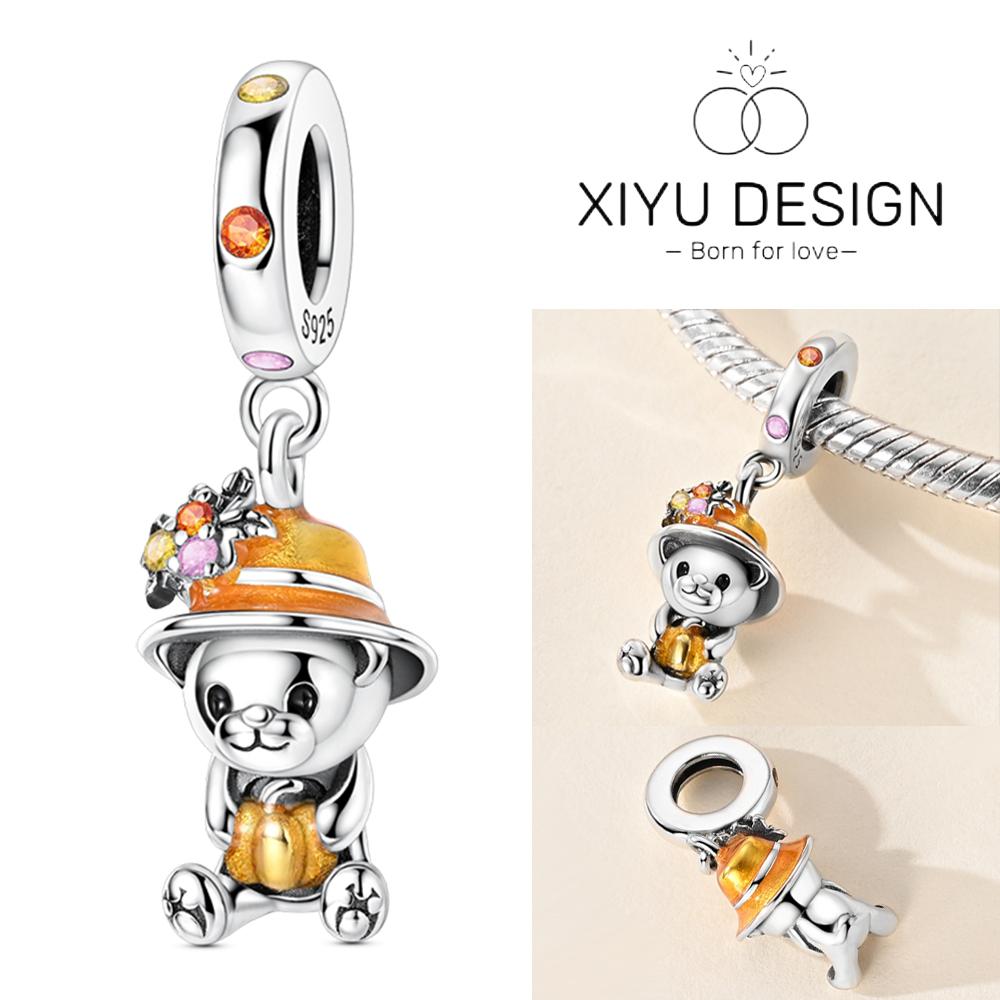 Copper Cute Apple Deer Skewer Decoration Charm Pendant Fit The Brand'S Diy Bracelet Women Christmas Charms For Jewelry Gifts