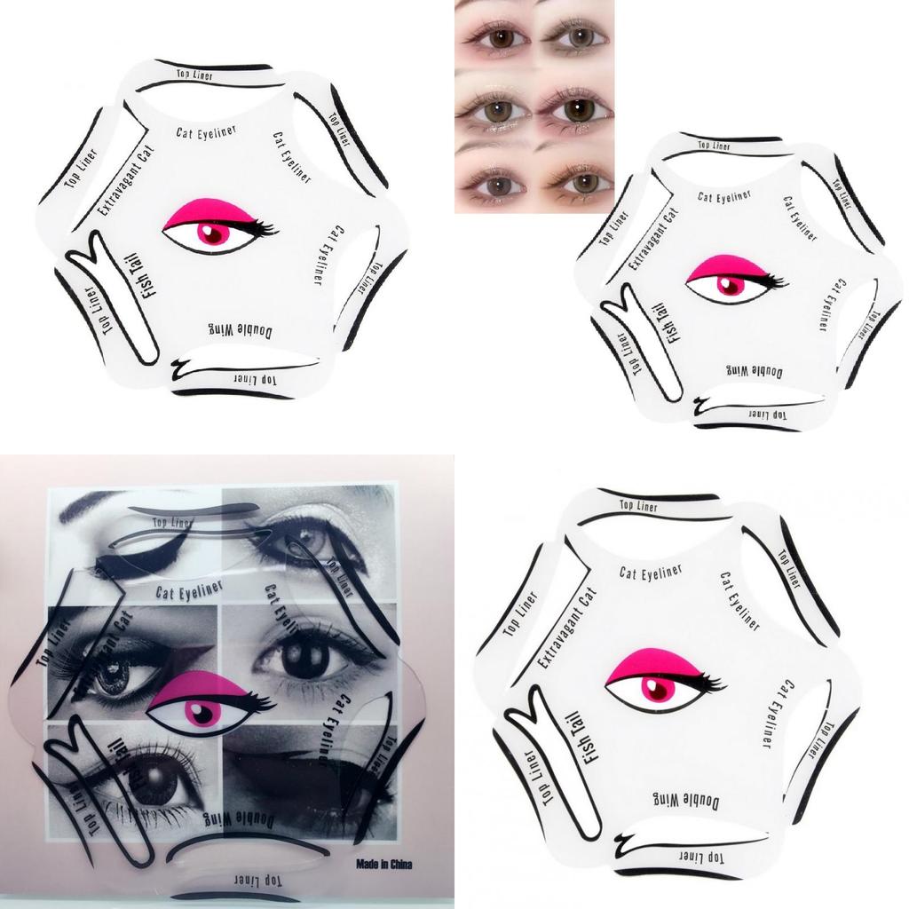 Makeup Stencil Kit With Adjustable Eye Liner And Brow Guides For Precise Application