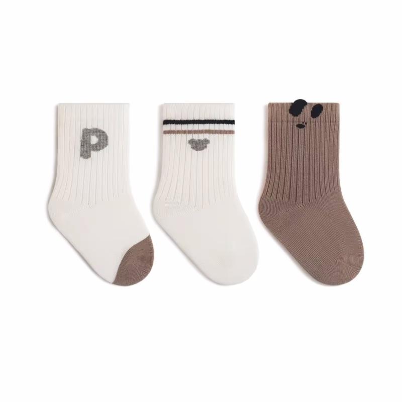 3Pairs/Lot Children's Socks For Boys Girls Striped Student Sport Baby Socks 0-8Yrs Kids Cute Letter Bear Bow Sock Spring Autumn
