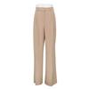 WTEMPO Blue Office Lady's Pants Loose Full Length Ladies Trousers Solid Casual High Waist Wide Leg Pants for Women