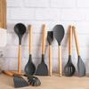 12-Piece Silicone Kitchenware Set with Wooden Handles: Non-Stick Cooking Spatulas and Tools