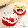 Autumn and Winter Cat New Year Dragon Dance Stool Cat Nest Semi-closed Warm Kennel Yurt Festive Windproof Pet Nest
