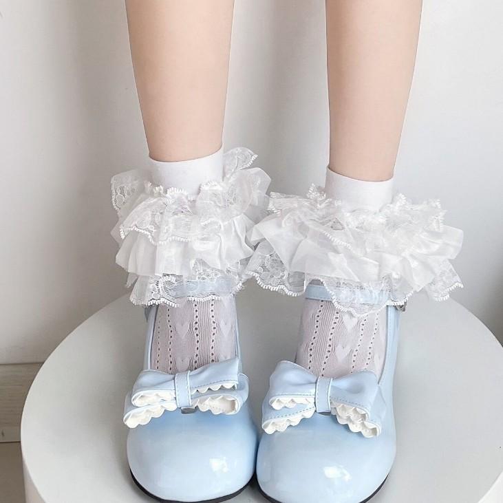 Lolita Socks Girls Short Tube Nylon Material With Friction Resistance For Autumn