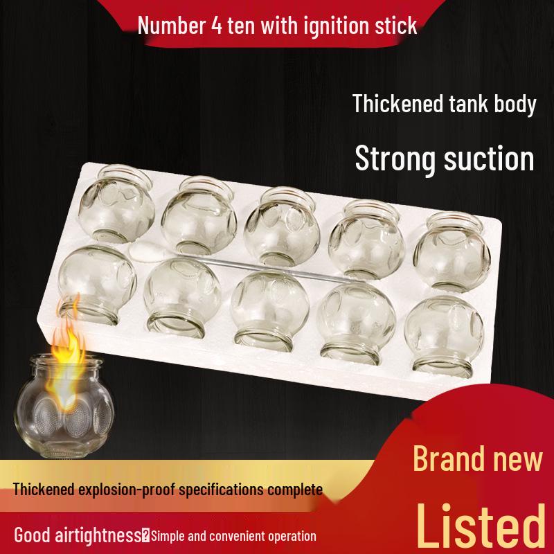 Thickened Glass Traditional Chinese Cupping Set - Health Care Vacuum Jars for Home Use