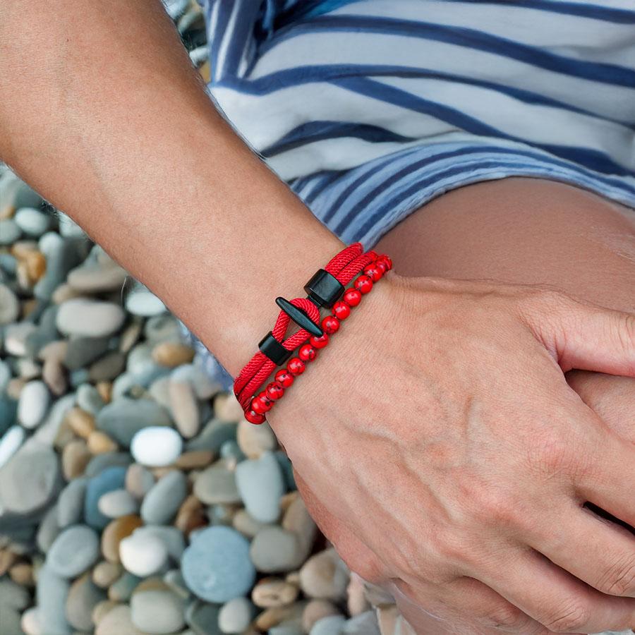 Stylish 2Pcs/Set Mens Bracelet Handcrafted Nautical Warp Rope Braslet Grade A 4mm Cord Chain Braclet Perfect Gift Him Pulseras