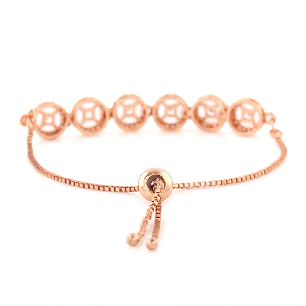Damen drehbares Glitzerarmband Estele aus Roségold mit Zirkonia