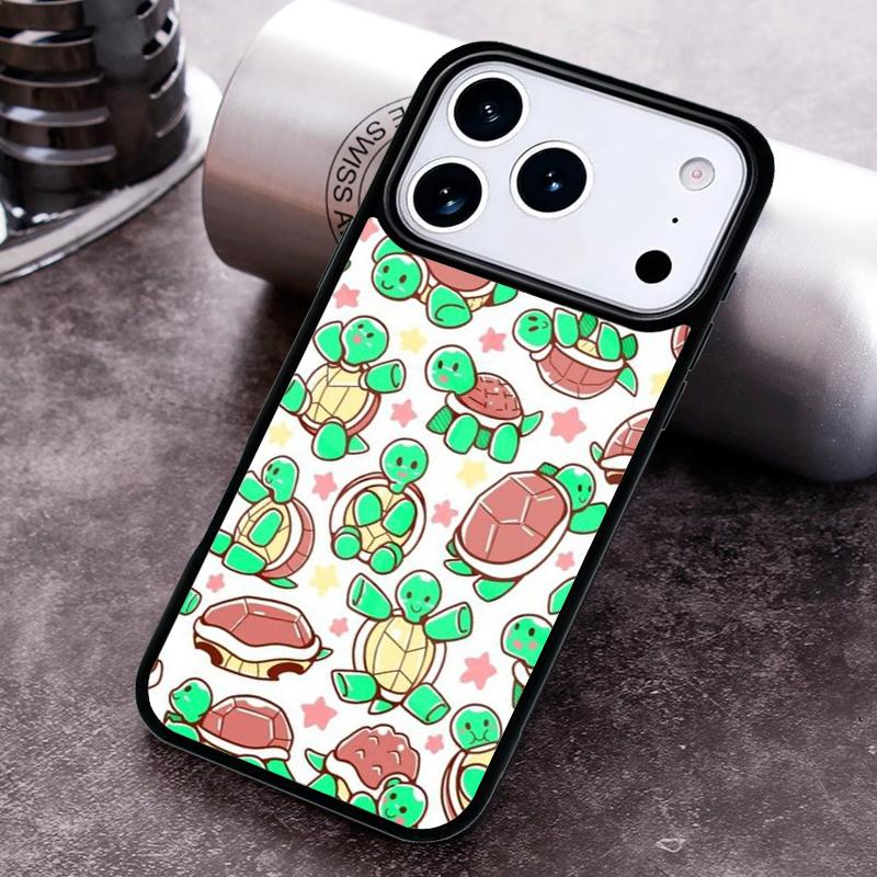 Cute Cartoon Turtles Phone Case For iPhone 17 16 15 14 13 12 11 Pro Max Plus 17Air Soft Silicone Cover
