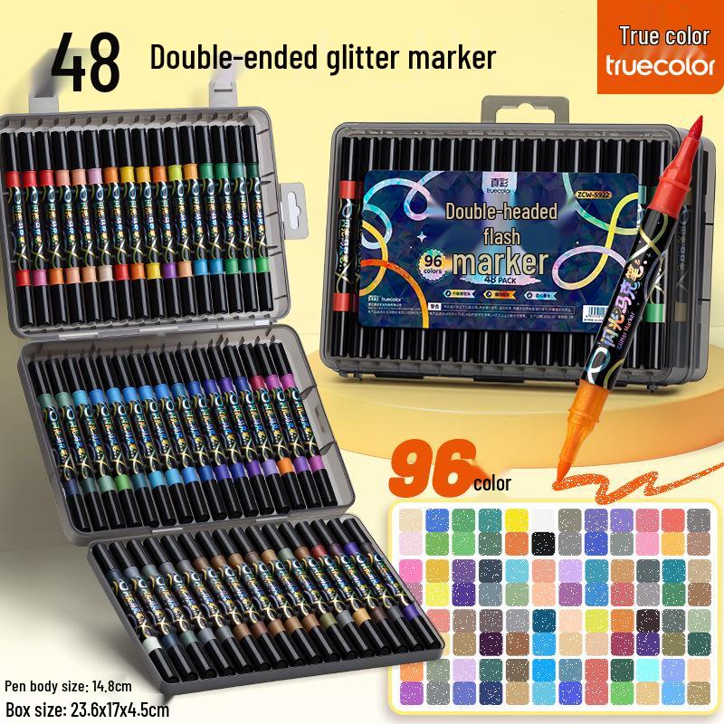 True Color Soft Tip Acrylic Marker Pens - Non-Bleeding, Stackable, Hand-Painted Graffiti & Watercolor Art Pens for Students