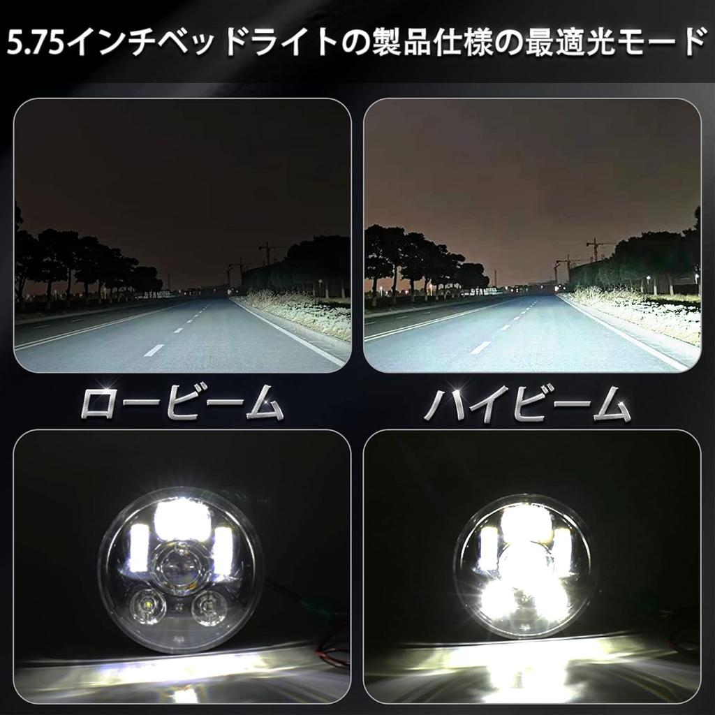 MOVOTOR Sportster Headlight, LED, Compatible with Vehicle Inspection, Hi/Lo Beam, High Brightness LED, IP67