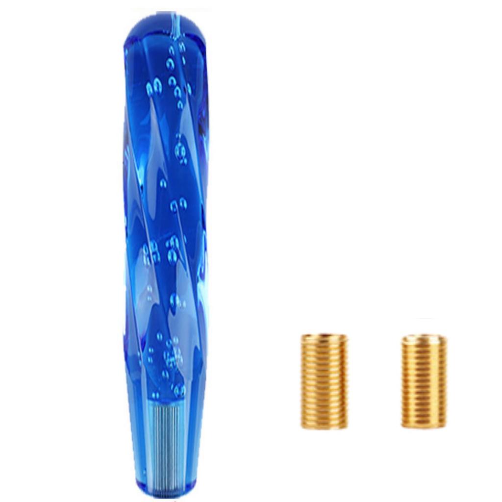 400mm Crystal Shift Knob Extension for Trucks, Light Trucks, Dump Trucks, Twist, Bubble, and Octagonal Shifters with 3 Universal Adapters (Blue)