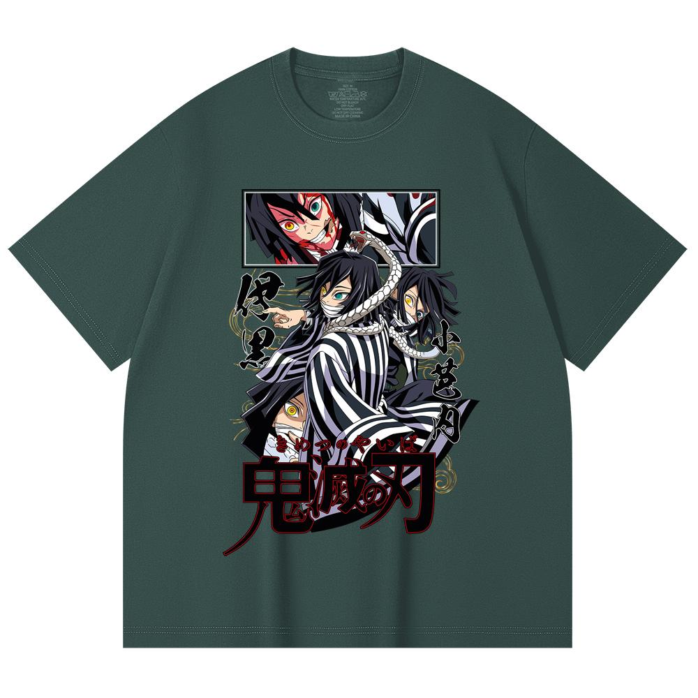 230 Gsm 100% Cotton Demon Slayer V95 Iguro Print Unisex Heavy Cotton T Shirt