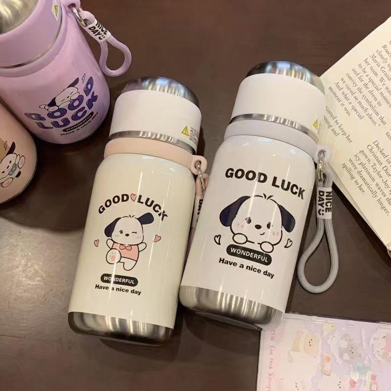 Cartoon Dog Stainless Steel Tea Infuser Cup - 316 Small Thermos with Tea Separation for Students.