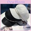 Pearl Chain Lace Octagonal Hat With Wide Brim For Sun Protection And Fashion