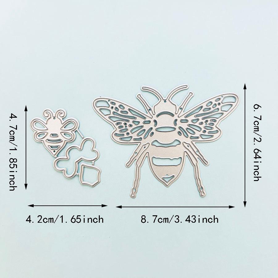 2pcs Bees Metal Cutting Dies Stencil for DIY Scrapbooking Photo Album Embossing Paper Cards Crafts Diecuts