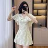 Summer New Chinese Style Lace Shawl Cape & Slim Fit Dress Shorts Set