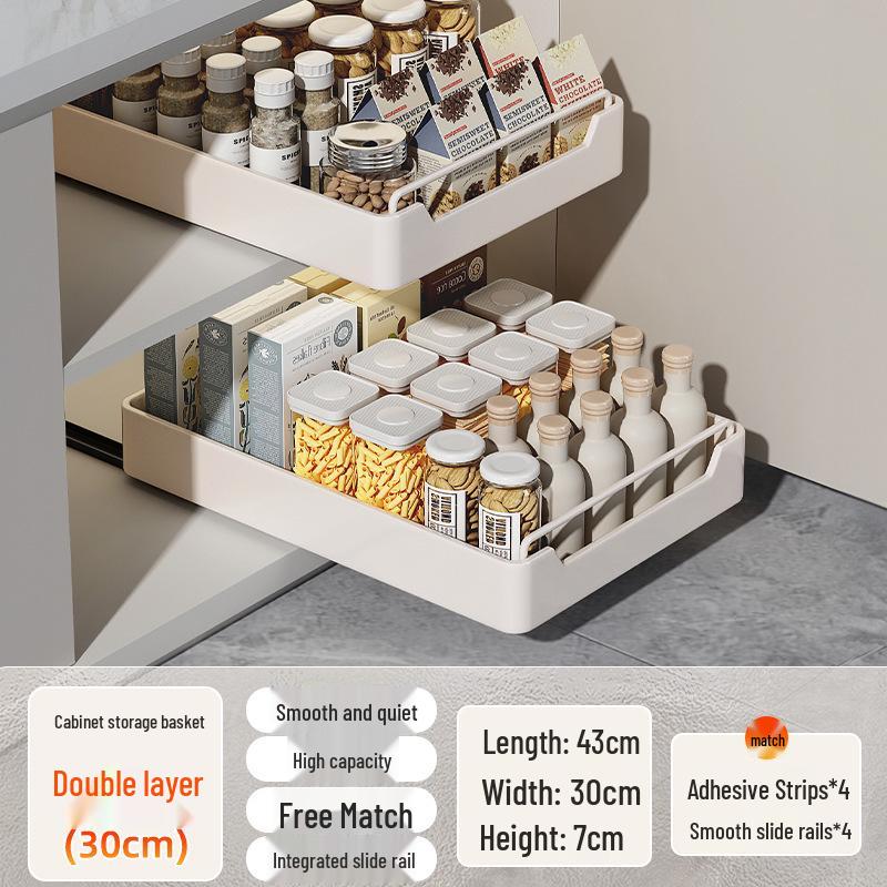 Kitchen Sink Pull-Out Basket Organizer Drawer
