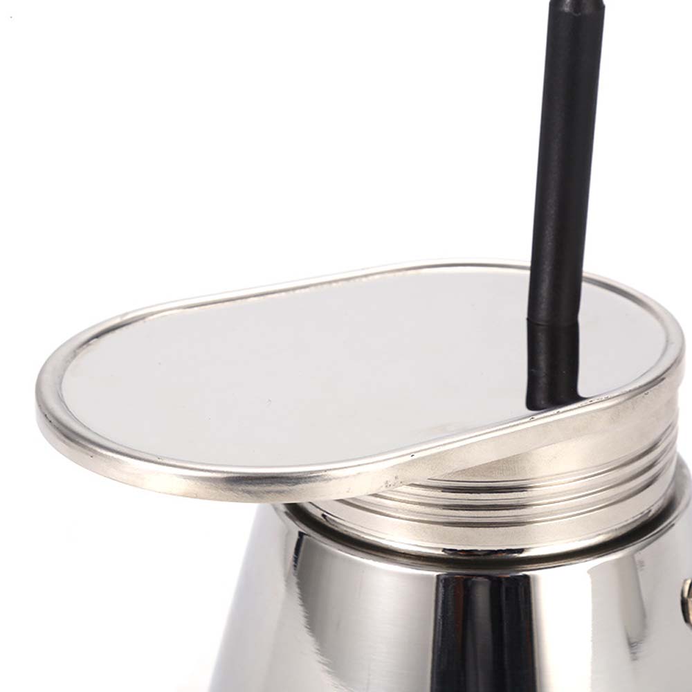 1 Tasse Italienische Moka Kanne Espressobereiter Edelstahl für Herdplatte Zuhause und Camping