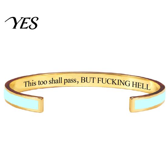 Bracciale Semplice di Alta Gamma Anche Questo Passerà Bracciale a Braccialetto con Mantra, Regolabile Inciso Motivazionale Comodo Braccialetto da Polso Informazioni Nascoste