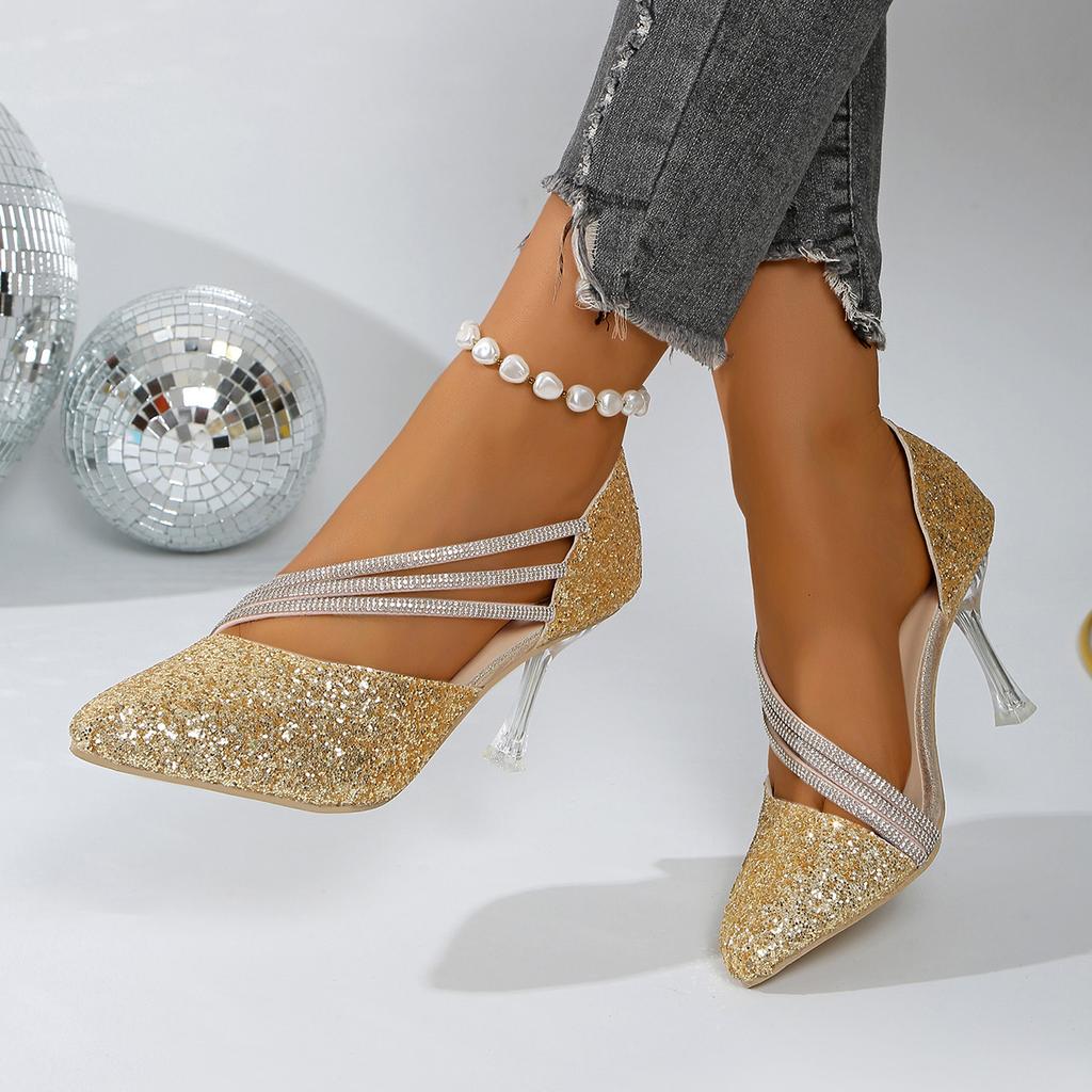 Fashion 2025 Women Sandals Pointed Toe High Heels Zapatos De Mujer Hollow Sexy Wedding Shoes Breathable Single Leather Summer Sandals