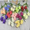 5pcs  Artificial Hyacinth Orientalis Flower Branch with Green Leaves Three Forks Hyacinth