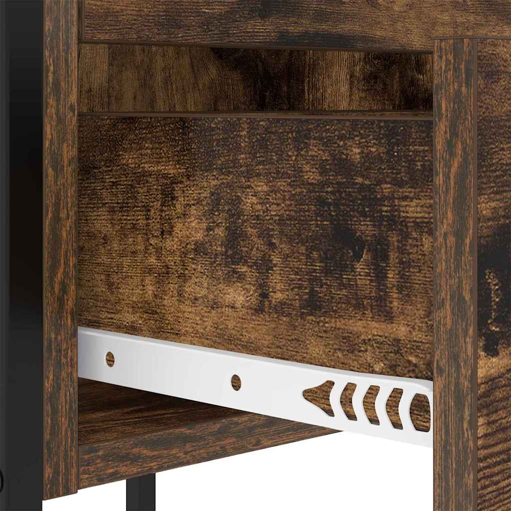 Nightstand Smoked Oak 42 X 41 X 61 Cm Engineered Wood