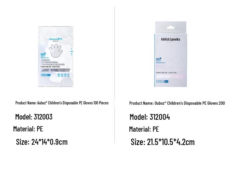 CHAHUA Kids Food Grade Thickened Disposable PE Gloves