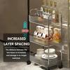 Storage Rolling Cart Clear Transparency Room Organization Multifunction Rolling Utility Cart Free Storage Box Office Living Room