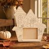 Pumpkin Diy Photo Frame DIY Frame, Wooden Halloween Picture for Kids Crafts, Creative Collage Unfinished Hollow Decor Party Tabletop Display