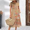 3D Digital Printing Dresses Women's Summer Short-sleeved O-neck Casual Loose Dress