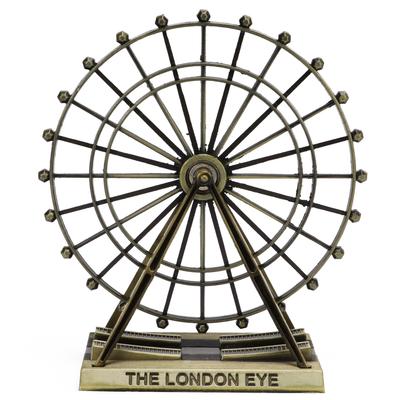 Model ruského kola ve tvaru London Eye Zelená bronzová barva Kovové ozdoby pro domácí kancelář klub