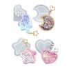 DIY Casting Silicone Resin Mold Kit Cats Heart Moon Epoxy Mold with Ice Cream Stick Dropper Measuring Cup for Home De