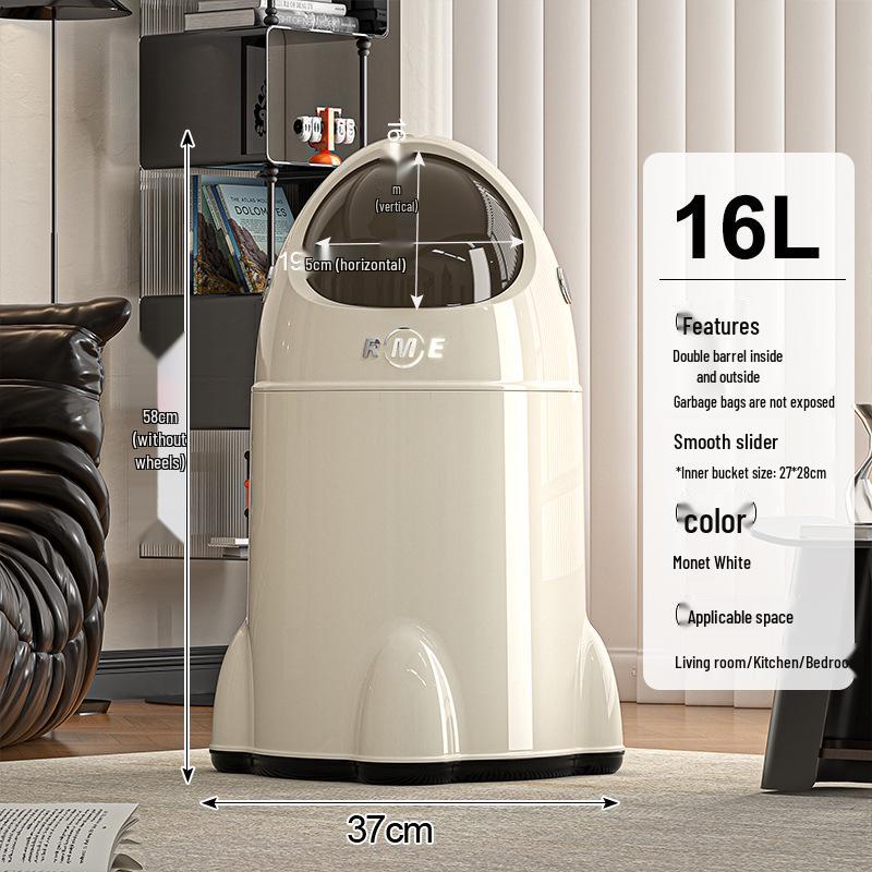 2026 Modern No-Bend Trash Can for Home, Bedroom, Kitchen & Bathroom