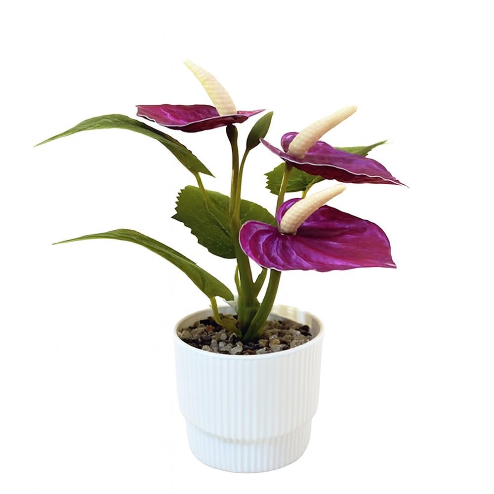 

Soft Rubber Artificial Anthurium Bonsai Multicolor Simulation Plant Fake Flower Flower Arrangement фіолетовий