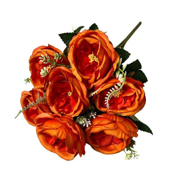 Artificial Rose Bouquet 7 Head Realistic Fake Flower Home Office Wedding Party Table Centerpiece