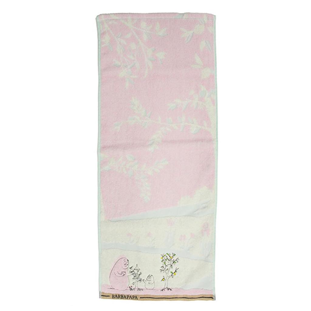 Marushin Face Barbapapa Roots Organic Antibacterial and Odor 5525004600 Towel, Character, 100% Cotton, Resistant,