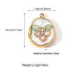 Garden Oil Painting Pendant DIY Earring & Necklace Jewelry Accessories, Stainless Steel