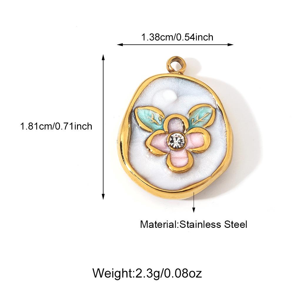 Garden Oil Painting Pendant DIY Earring & Necklace Jewelry Accessories, Stainless Steel