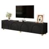 TV Cabinet Lowboard Arch Relief 4 Doors Metal Feet Living Room Storage