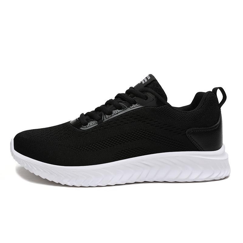New Men's Fly-woven Sports Shoes Fashion Trend Simple Solid Color Light Mouth Casual Shoes Trend Comfortable Running Men's Shoes
