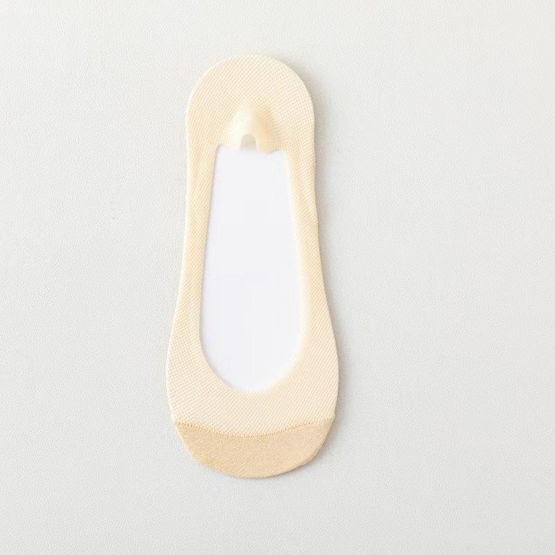 Women's Summer Thin Ice Silk Low-Cut Boat Socks - Anti-wear, Sweat-absorbing, Non-slip Heel