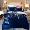 3pcs Blue Bedding Set Snowflake Printed Cozy Soft Duvet Cover King Queen Twin Size Birthday Gift Christmas Gift Bedroom Decor