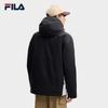 Fila Original Fashion Casual Sports Versatile Punk Work Style Loose Hooded Woven Down Jacket Men Outerwear Legendary-Blue F11M549913FNV