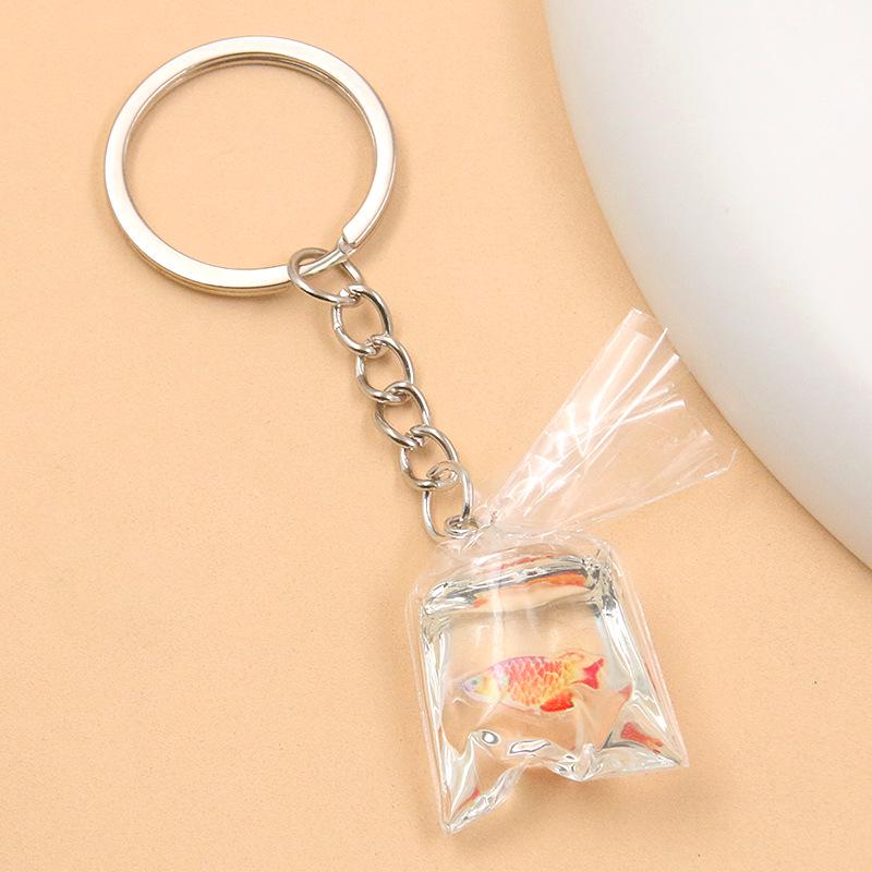 28 Styles 28x90mm DIY Transparent Resin Goldfish & Clownfish Keychain Pendant Ornaments