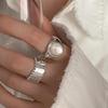 Women's Retro Zircon Oval Geometric Adjustable Ring - Light Luxury Design