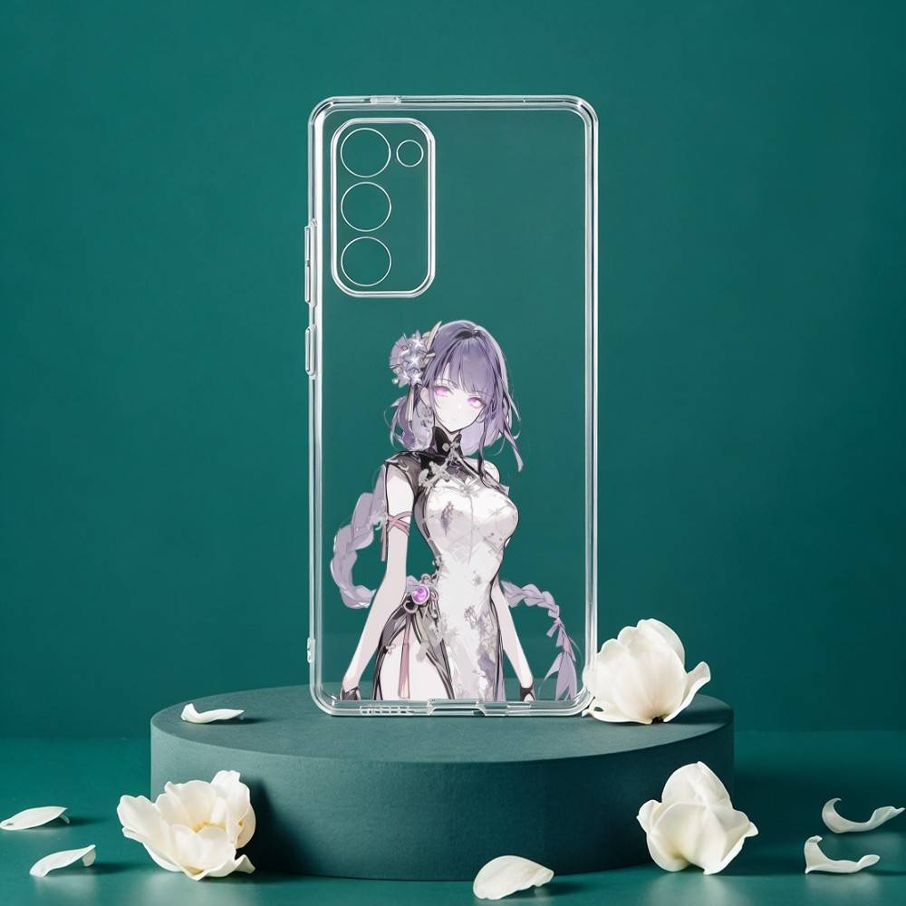 R-Raiden Shogun Genshin Handyhülle Für Samsung Galaxy S24 S25 S23 S22 S21 Plus S24 S25 Transparente Hülle