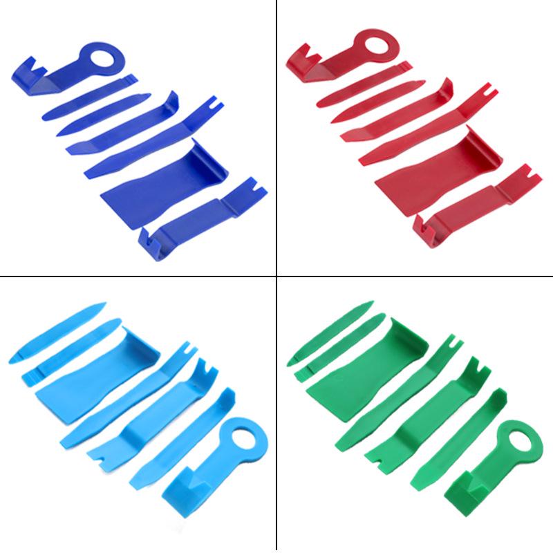 8-Piece Car Disassembly Tool Set: Interior Panel, Audio, Navigation Tools, 6-Inch Screwdriver, Headlight Pliers, Pry Bar.