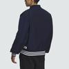 Adidas Casual Baseball Collar Striped Cotton Jacket Men Outerwear Legend-Ink-Blue White IZ1602